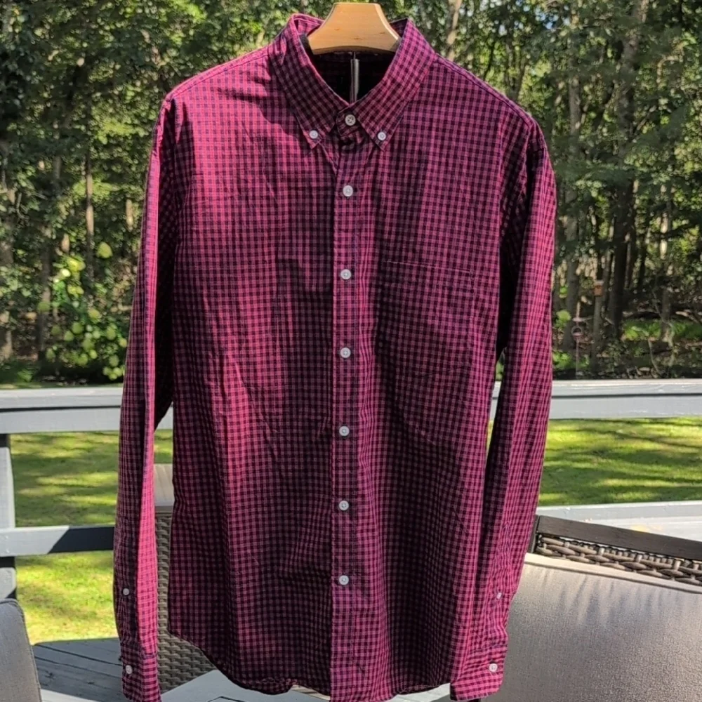 J.Crew Flex Washed Red & Blue Plaid Long-sleeve Button Down Shirt
